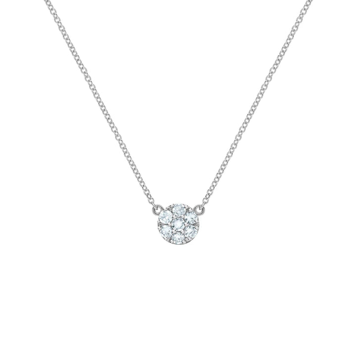 0.84TCW Round Cut Floral Moissanite March Birthstone Necklace