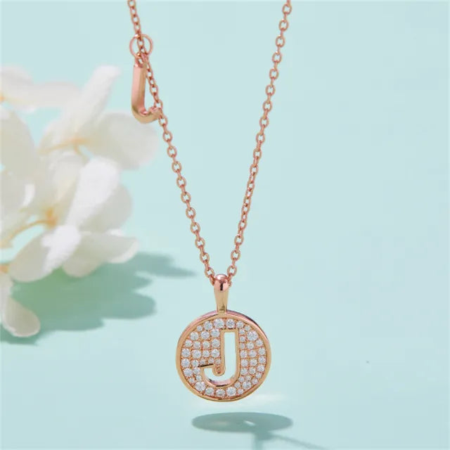 " J " Letter Moissanite Diamond Necklace for Her