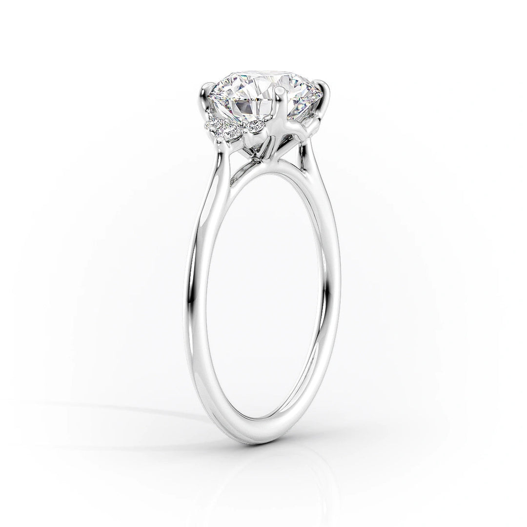 1.50 CT-3.50 CT Emerald  Lab Grown Diamond Cluster Engagement Ring