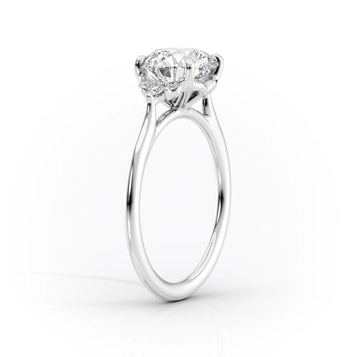 1.50 CT-3.50 CT Emerald  Lab Grown Diamond Cluster Engagement Ring