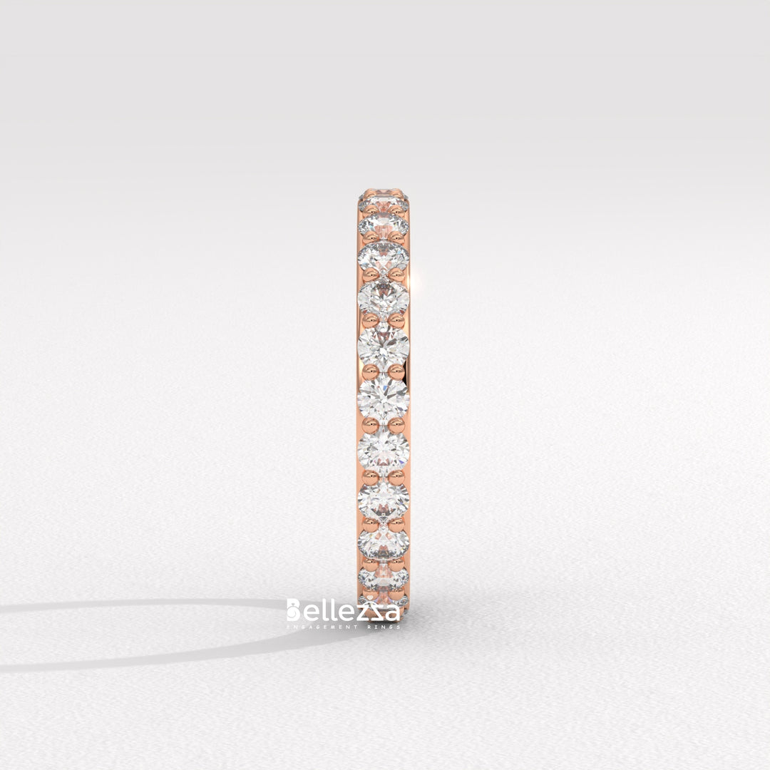 Round Diamond Full Eternity Pave Setting Lab Grown Wedding Band
