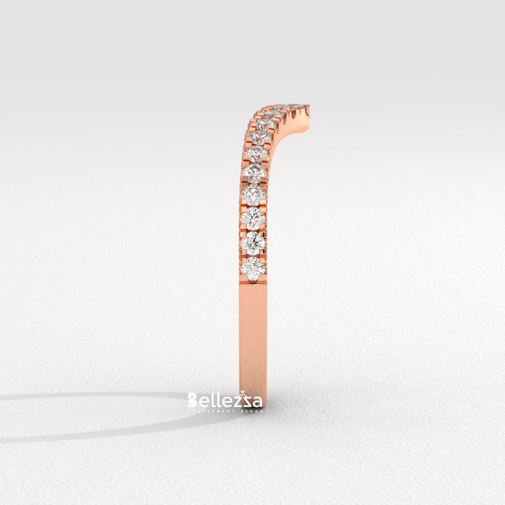 Round Diamond Curved Style Lab Grown Wedding Band