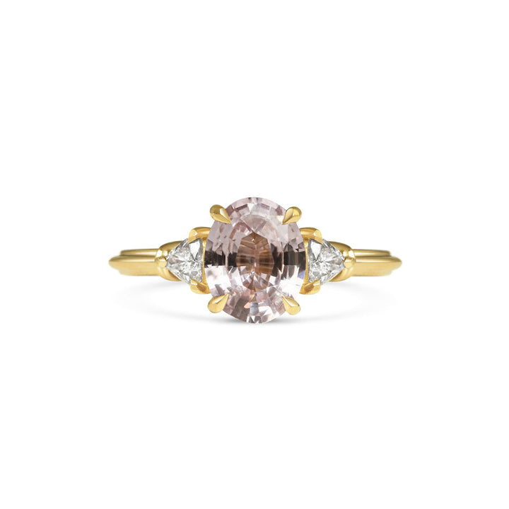 1.50CT Fancy Pink Oval Cut Three Stone Lab Grown Engagement Ring
