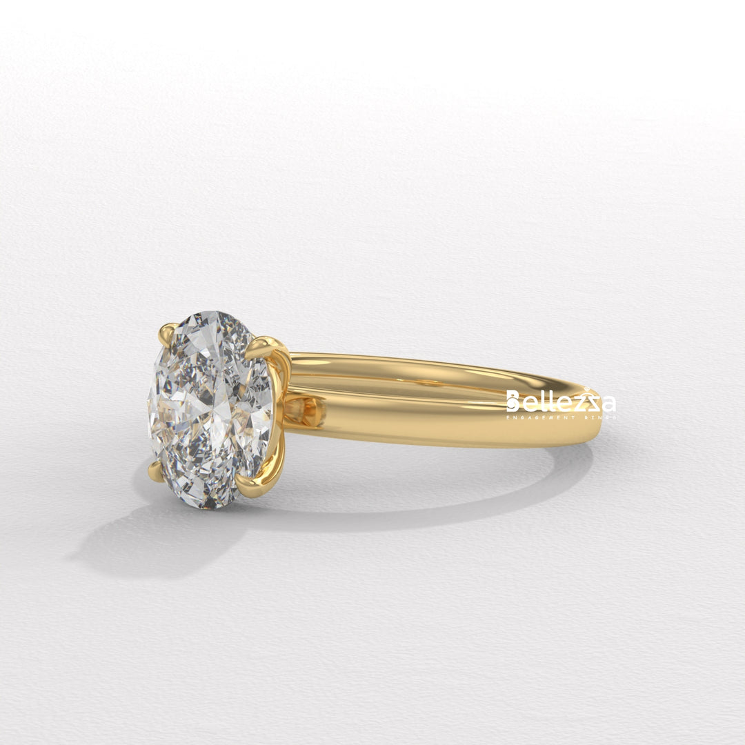 1.50-2.50CT Oval Diamond Solitaire Setting Lab Grown Engagement Ring