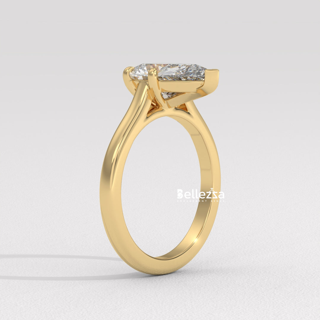 1.50-2.50CT Pear Diamond Solitaire Lab Grown Engagement Ring