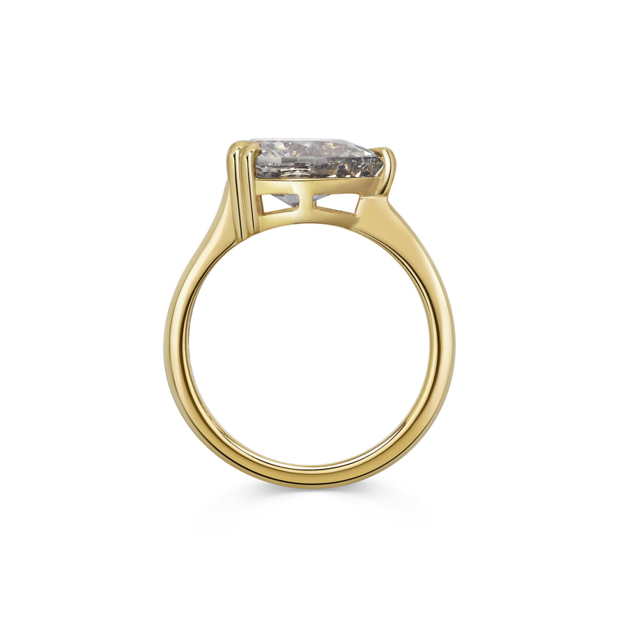 2.50CT Fancy Green-Grey East-West Pear Diamond Solitaire Lab Grown Ring