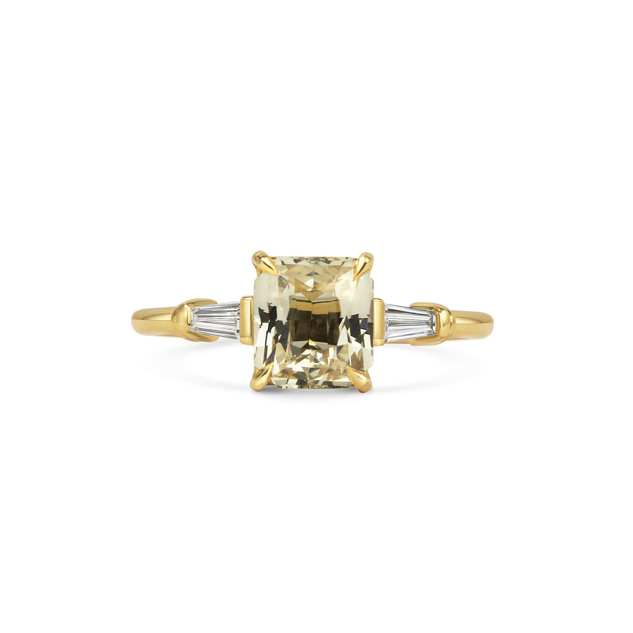 1.50CT Fancy Yellow Radiant Diamond Three Stone Lab Grown Engagement Ring