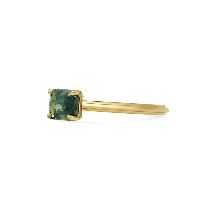 1.50CT Green Teal East-West Radiant Diamond Solitaire Lab Grown Ring