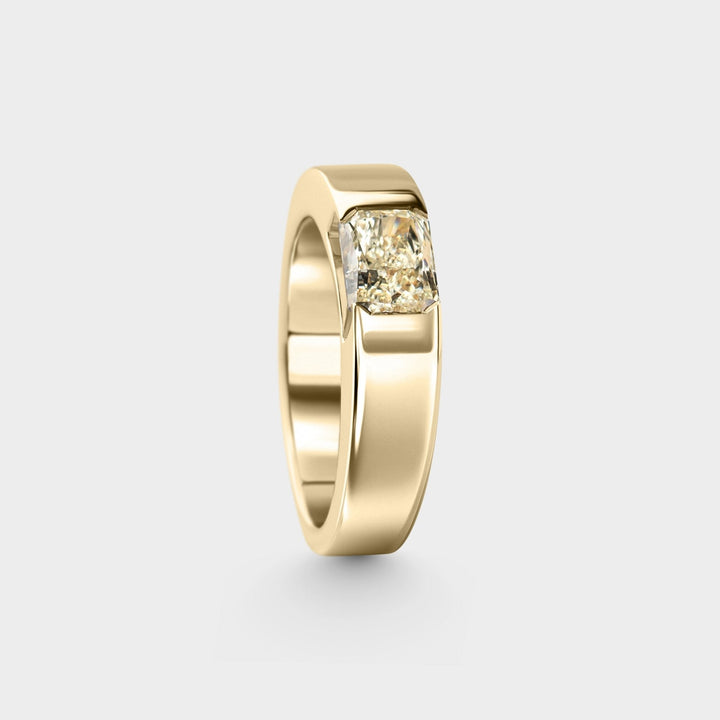 1.0CT Warm White Radiant Diamond Unqiue Solitaire Lab Grown Wedding Ring