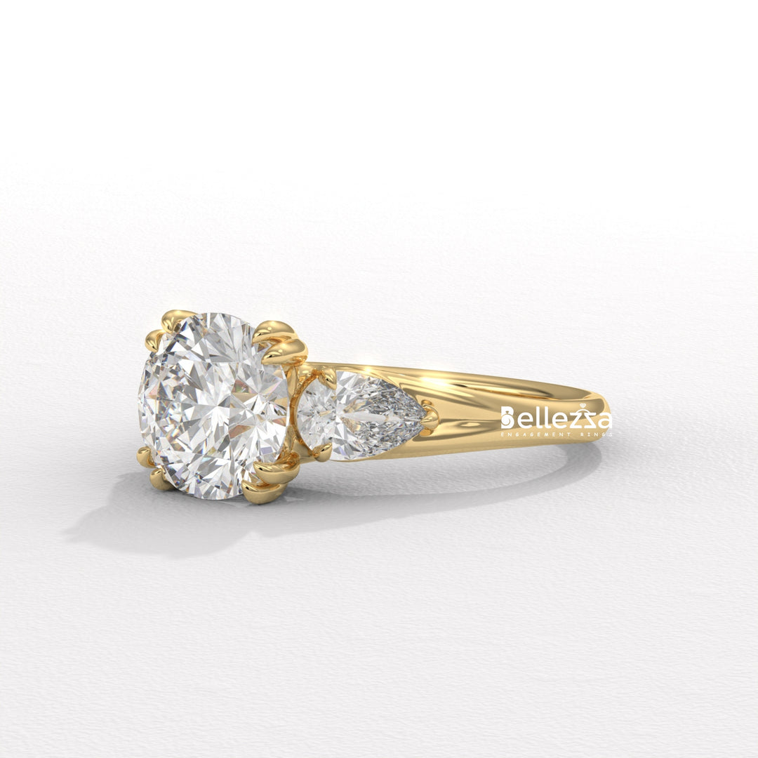 2.0-3.0CT Round Diamond Three Stone Lab Grown Engagement Ring