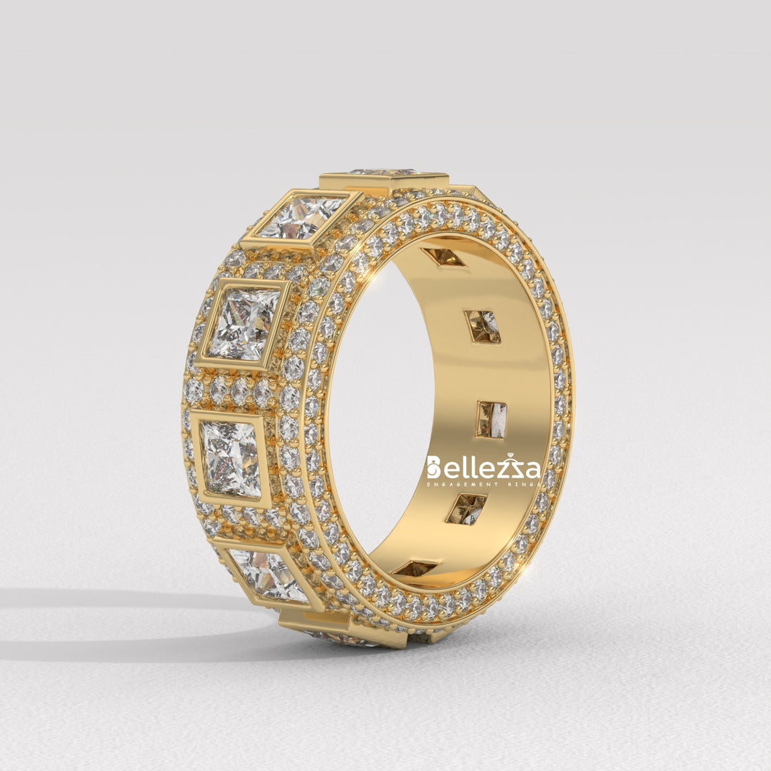 Princess & Round Diamond Eternity Lab Grown Wedding Band