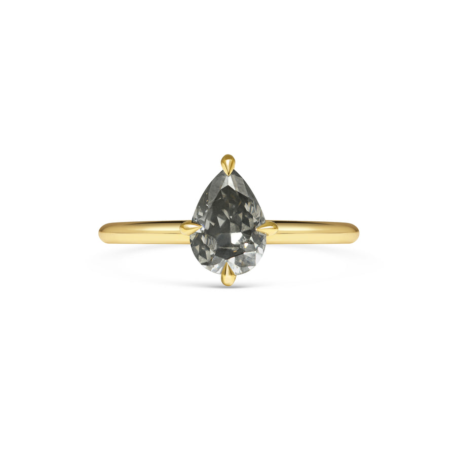 0.80CT Grey Pear Diamond Solitaire Lab Grown Engagement Ring