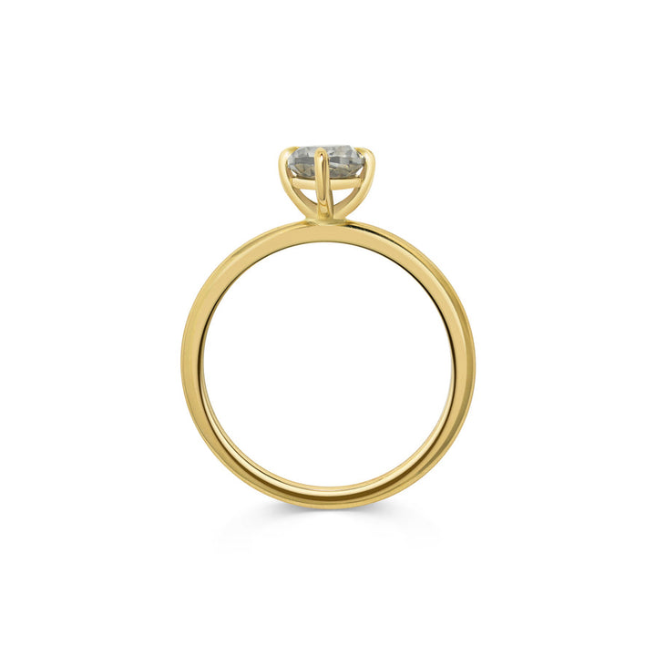 0.80CT Grey Pear Diamond Solitaire Lab Grown Engagement Ring