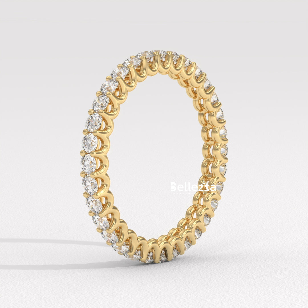 Round Diamond Full Eternity Pave Setting Lab Grown Wedding Band