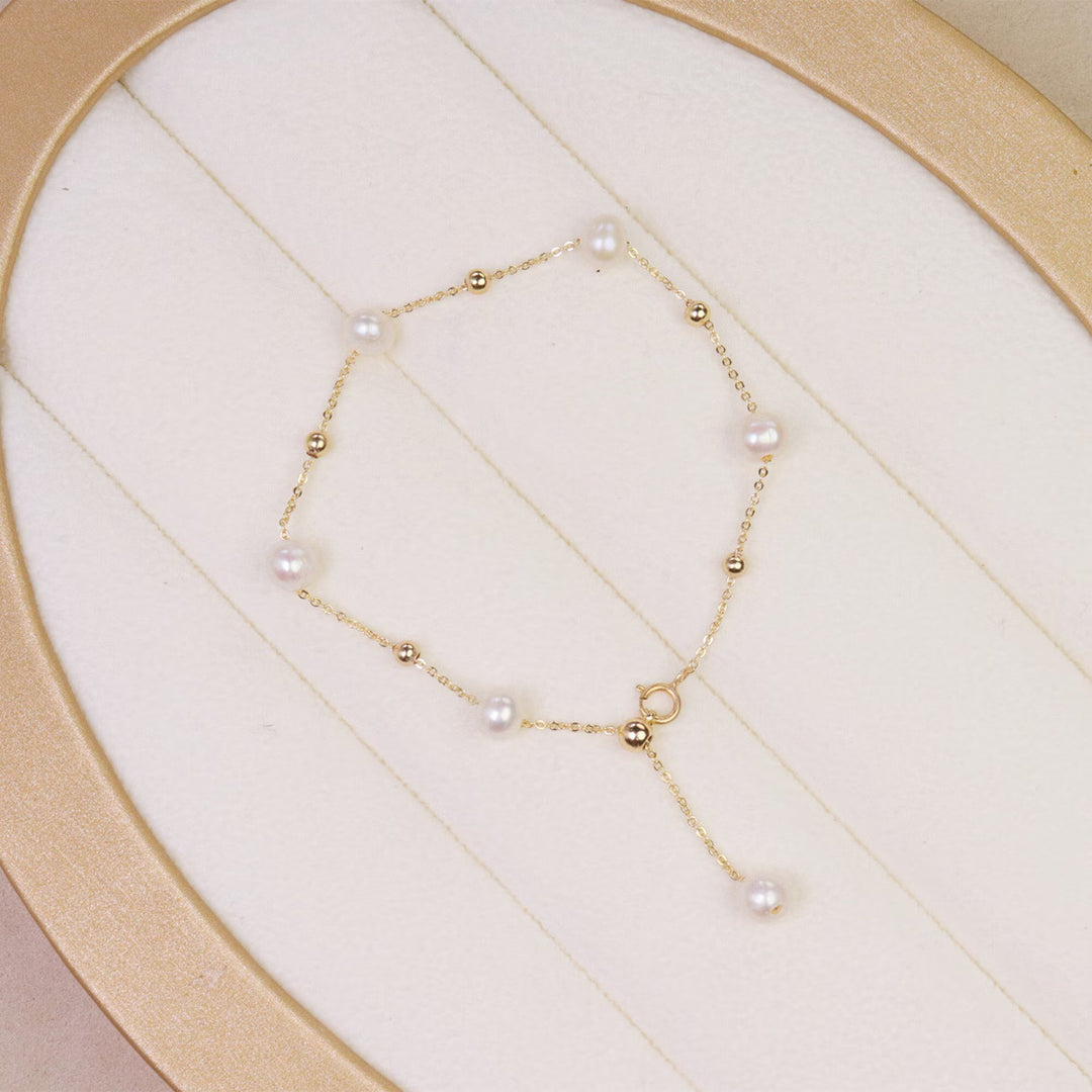 Delicate Pearl Gemstone Bracelet For Her -June Birthstone