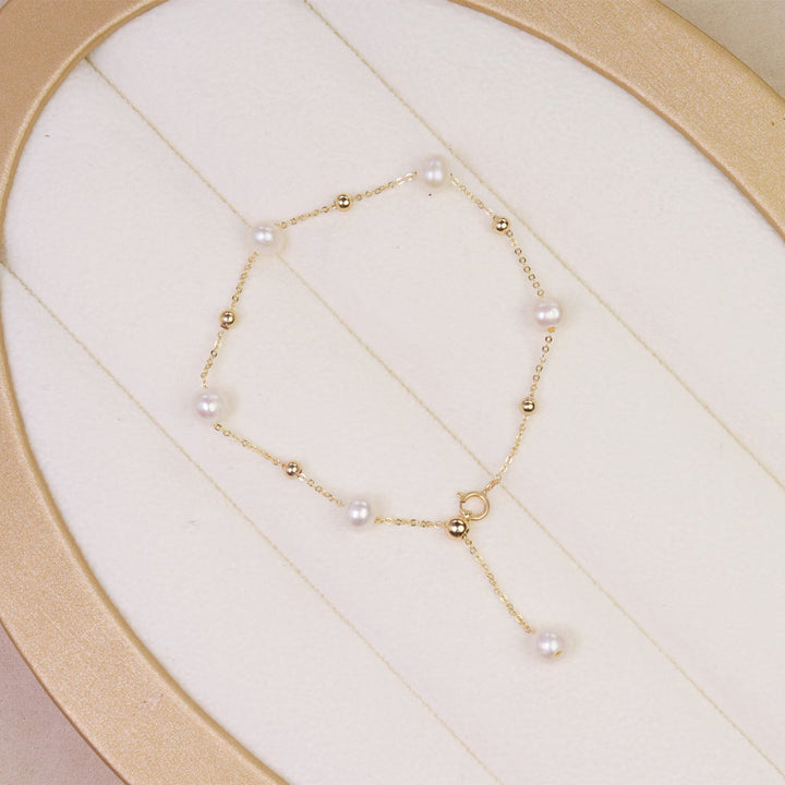 Delicate Pearl Gemstone Bracelet For Her -June Birthstone