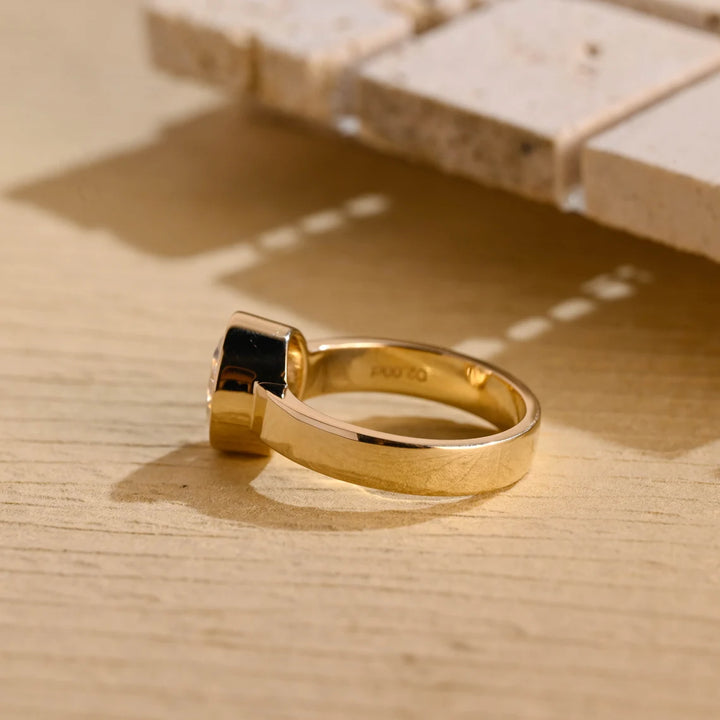 1.0 CT Oval Cut Bezel Setting Solitaire Moissanite Engagement Ring