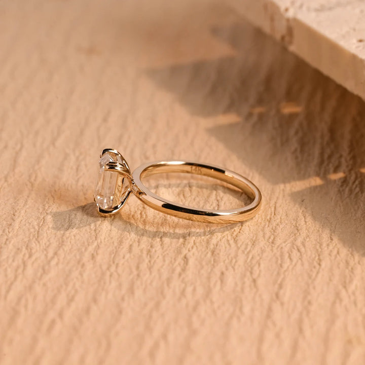 1.50 CT Emerald Cut Diamond Solitaire Moissanite Engagement Ring