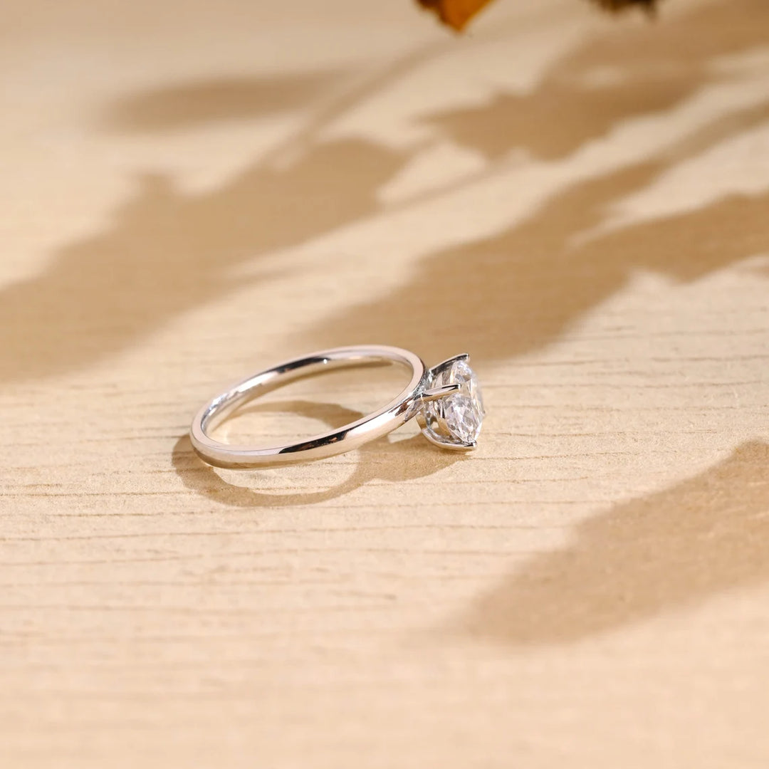 1.50 CT East West Oval Cut Solitaire Moissanite Engagement Ring