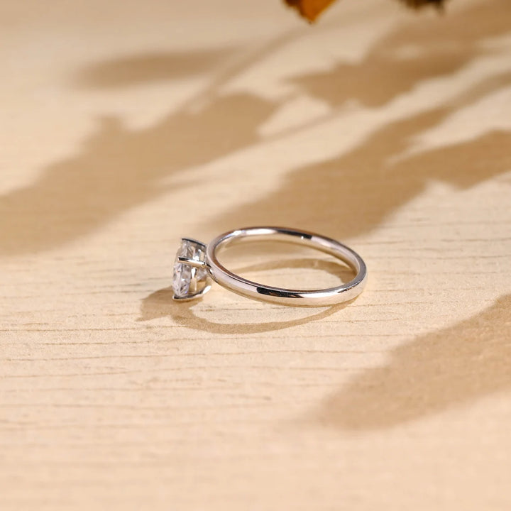 1.50 CT East West Oval Cut Solitaire Moissanite Engagement Ring