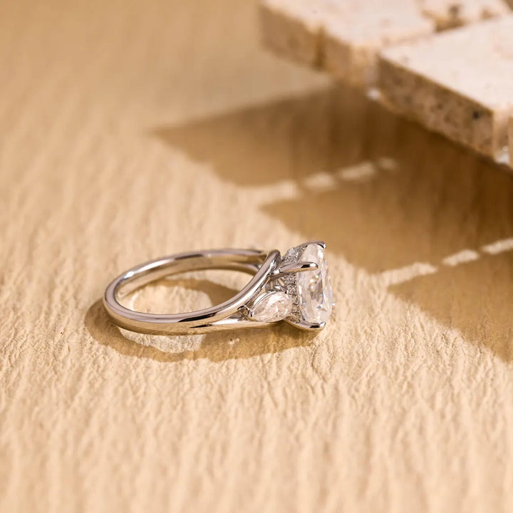 1.50 CT Oval Cut Three Stone Moissanite Engagement Ring