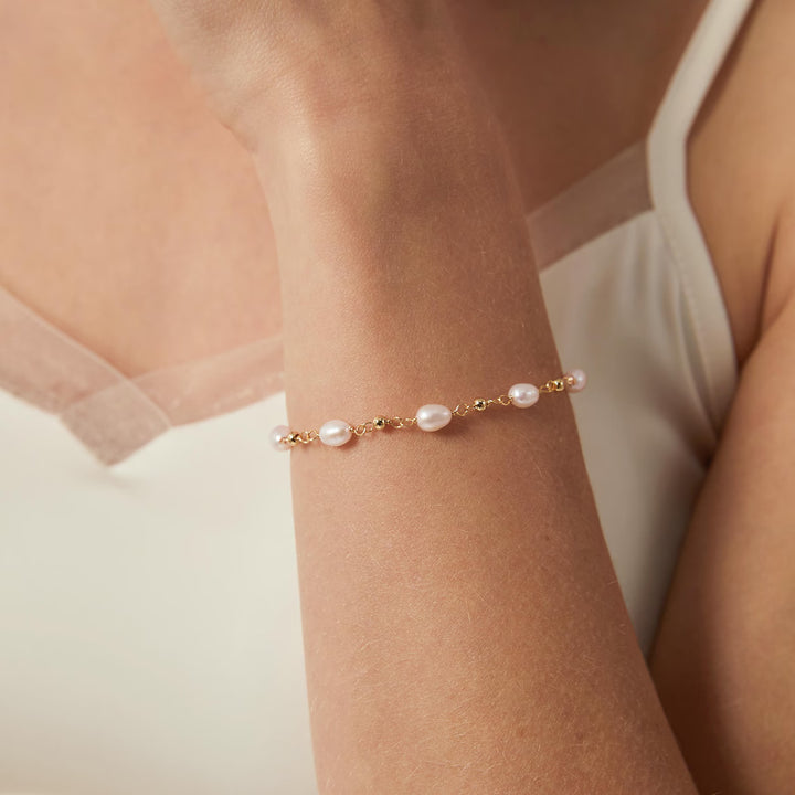 Delicate Pearl Gemstone Bracelet For Her -June Birthstone