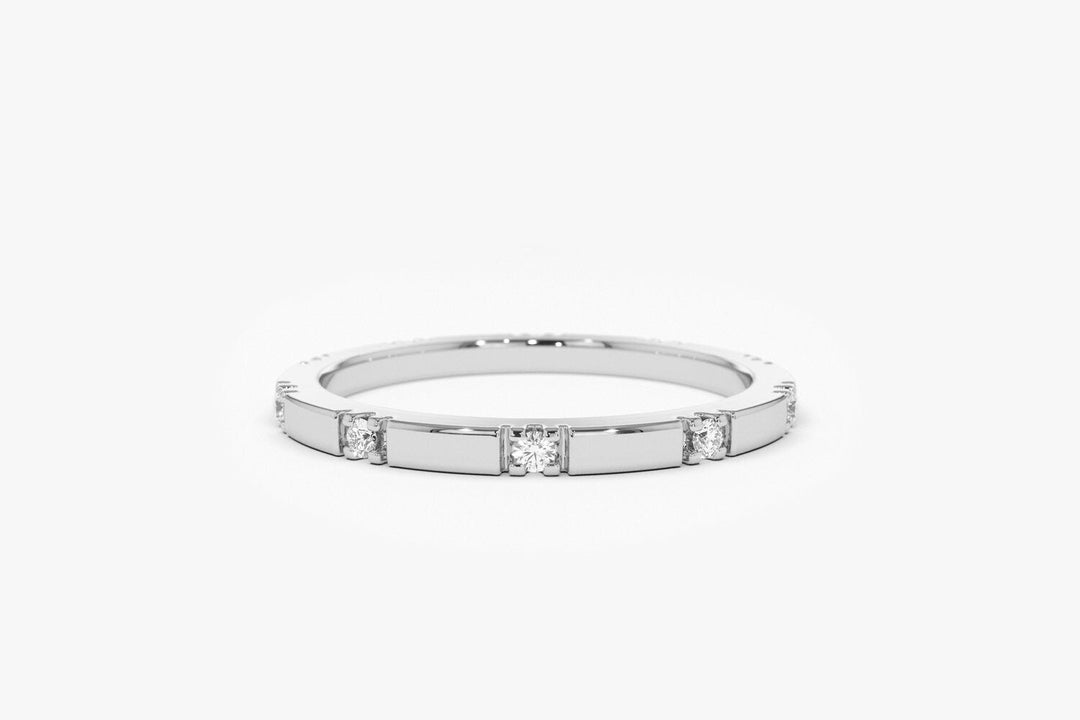 Round Cut Diamond Eternity Stackable Thin Band for Her