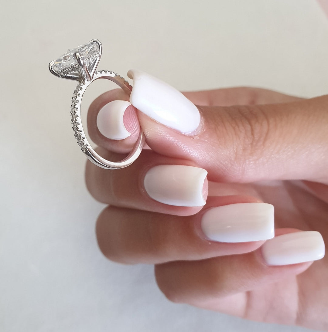 1.0-3.0 CT Radiant Diamond Engagement Ring With Pave Setting