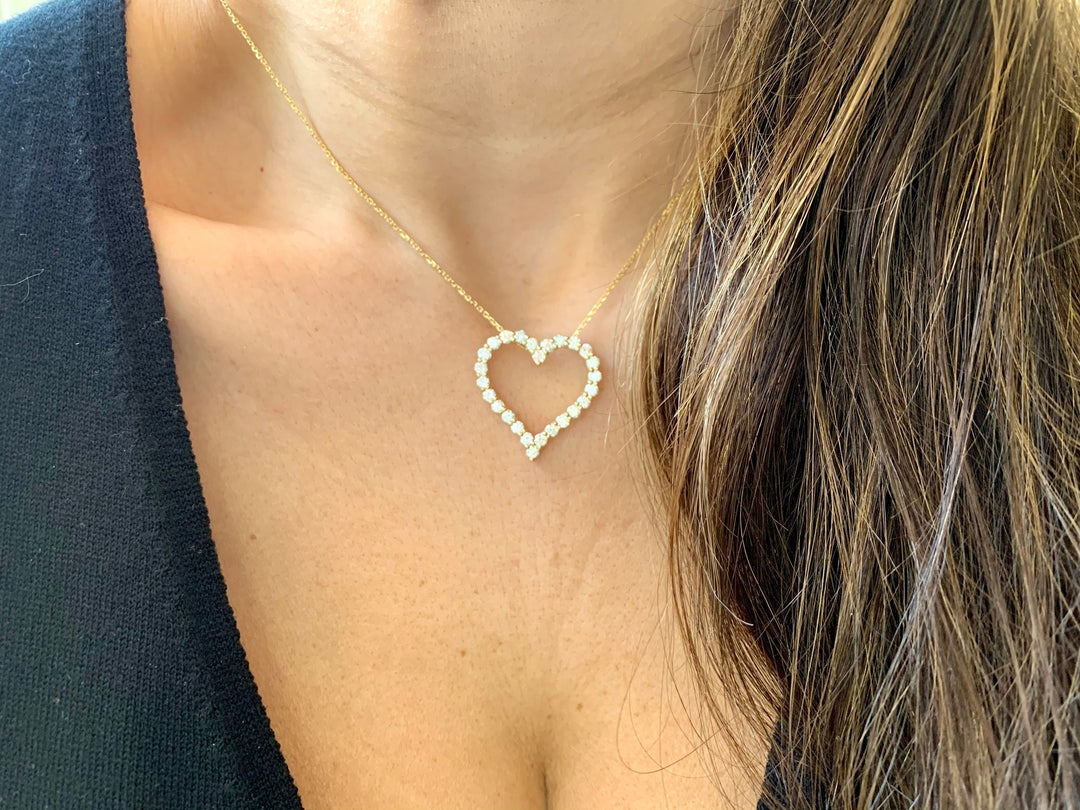 Heart Shaped Diamond Moissanite Necklace for Women