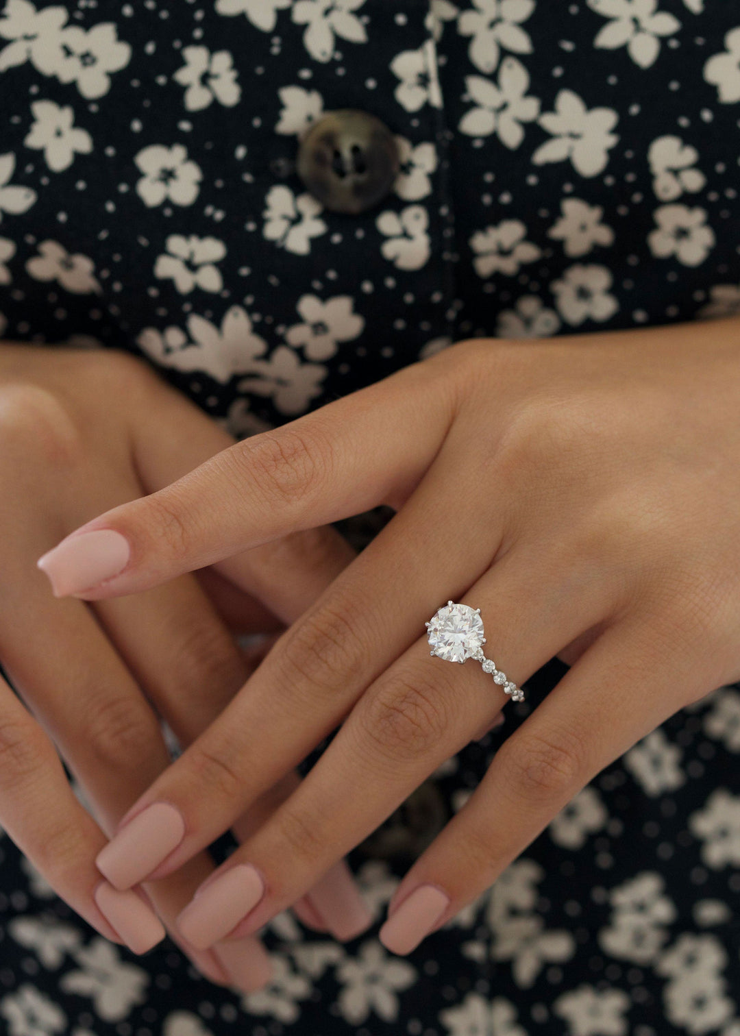 1.0-3.0 CT Round Diamond Pave Engagement Ring