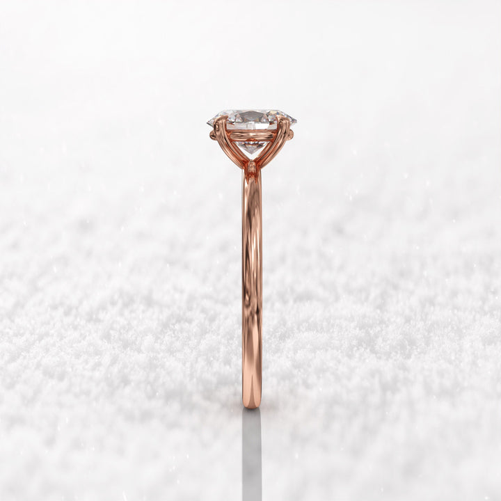 1.0 CT Oval Cut Moissanite Solitaire Diamond Engagement Ring