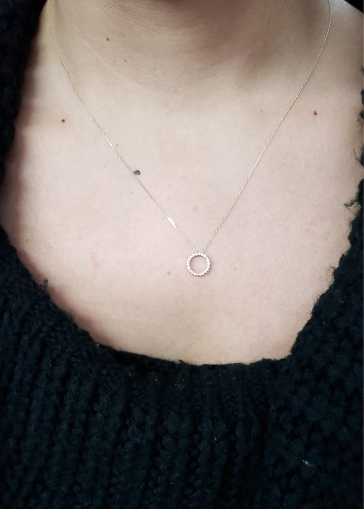 0.13TCW Open Circle Moissanite Diamond Pendant for Women