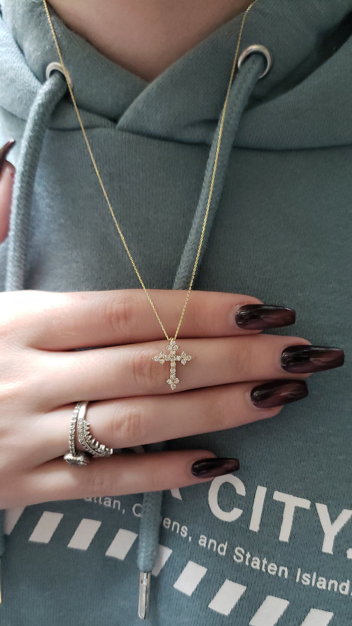 0.38TCW Cross Moissanite Diamond Necklace for Women