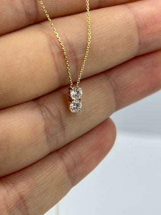 0.30TCW Round Two Stone Moissanite Diamond Necklace for Her