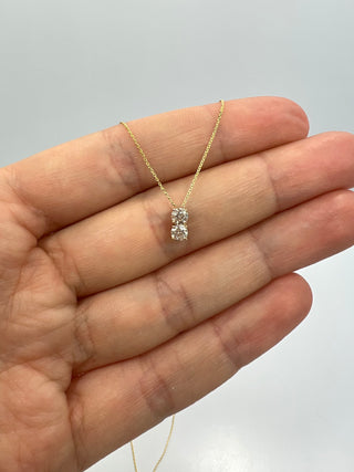 0.30TCW Round Two Stone Moissanite Diamond Necklace for Her