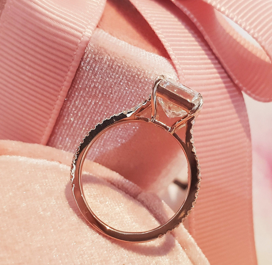 1.0 - 3.0 CT Radiant Split Shank Lab Grown Diamond Engagement Ring