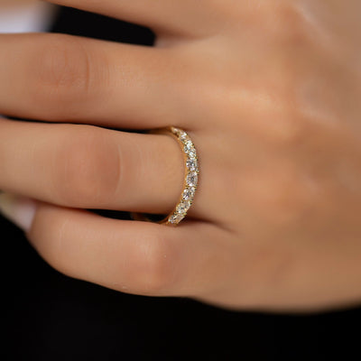 Round Cut Full Eternity Diamond Wedding Band for Her