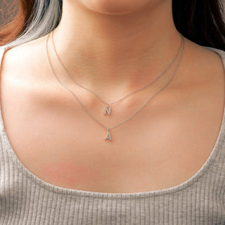 Letter Moissanite Diamond Necklace for Women