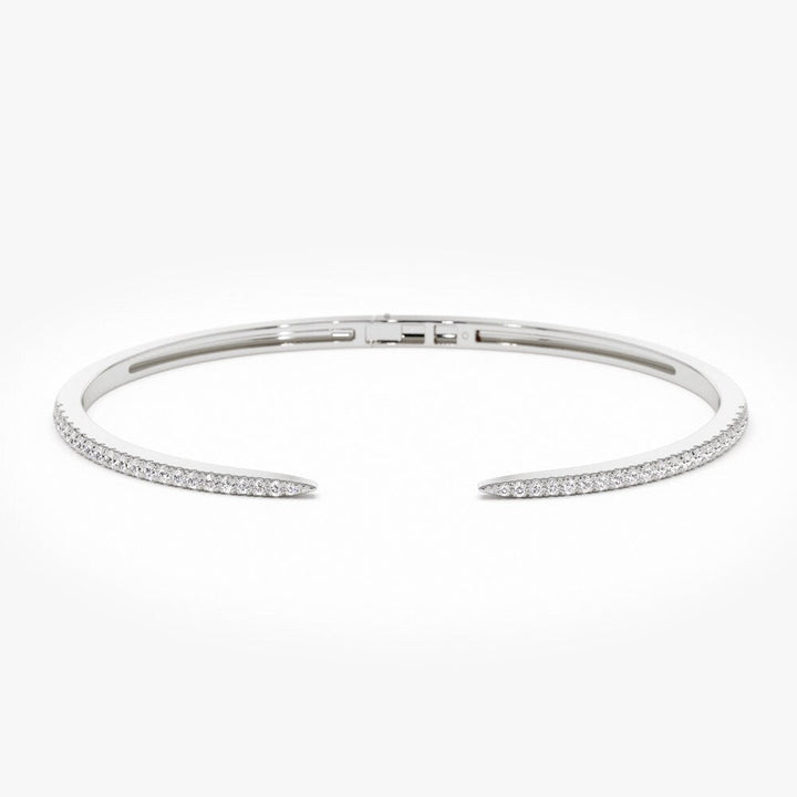 Round Cut Cuff Diamond Bangle Bracelet for Women