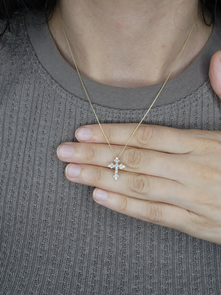 0.38TCW Cross Moissanite Diamond Necklace for Women