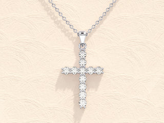 Encrusted Cross Moissanite Diamond Necklace for Women