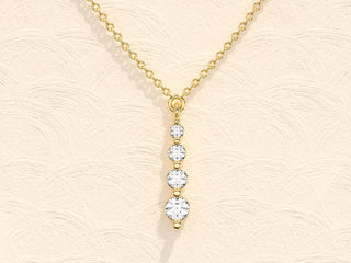 Round Cut Moissanite Diamond Solitaire Necklace for Women