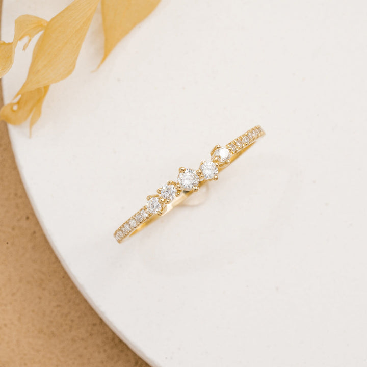 14k Gold Round Diamond Cluster Engagement Ring for Women