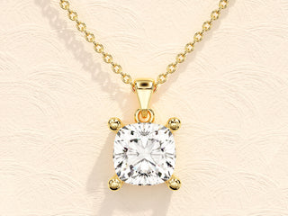 Cushion Cut Moissanite Diamond Pendant Necklaces