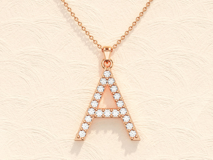 Alphabet Letter Moissanite Diamond Necklace for Women