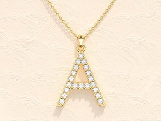 Alphabet Letter Moissanite Diamond Necklace for Women