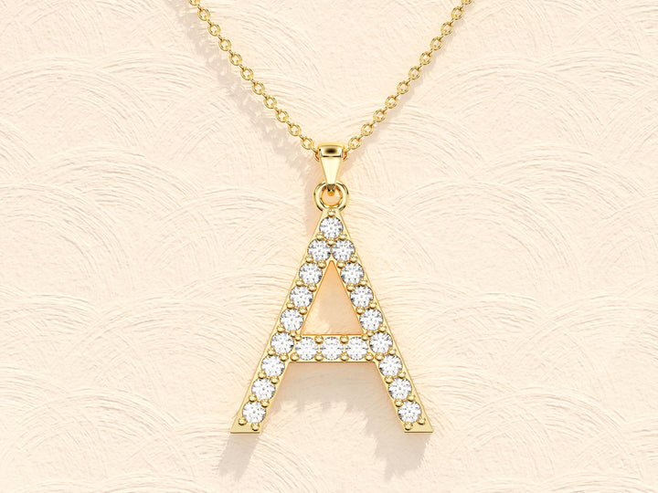 Alphabet Letter Moissanite Diamond Necklace for Women