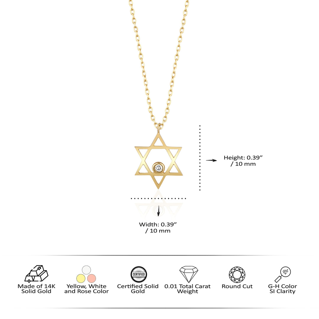 Star of David Moissanite Diamond Necklace for Her