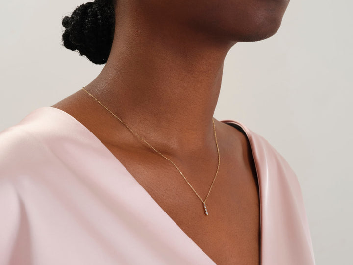 Round Cut Moissanite Diamond Solitaire Necklace for Women