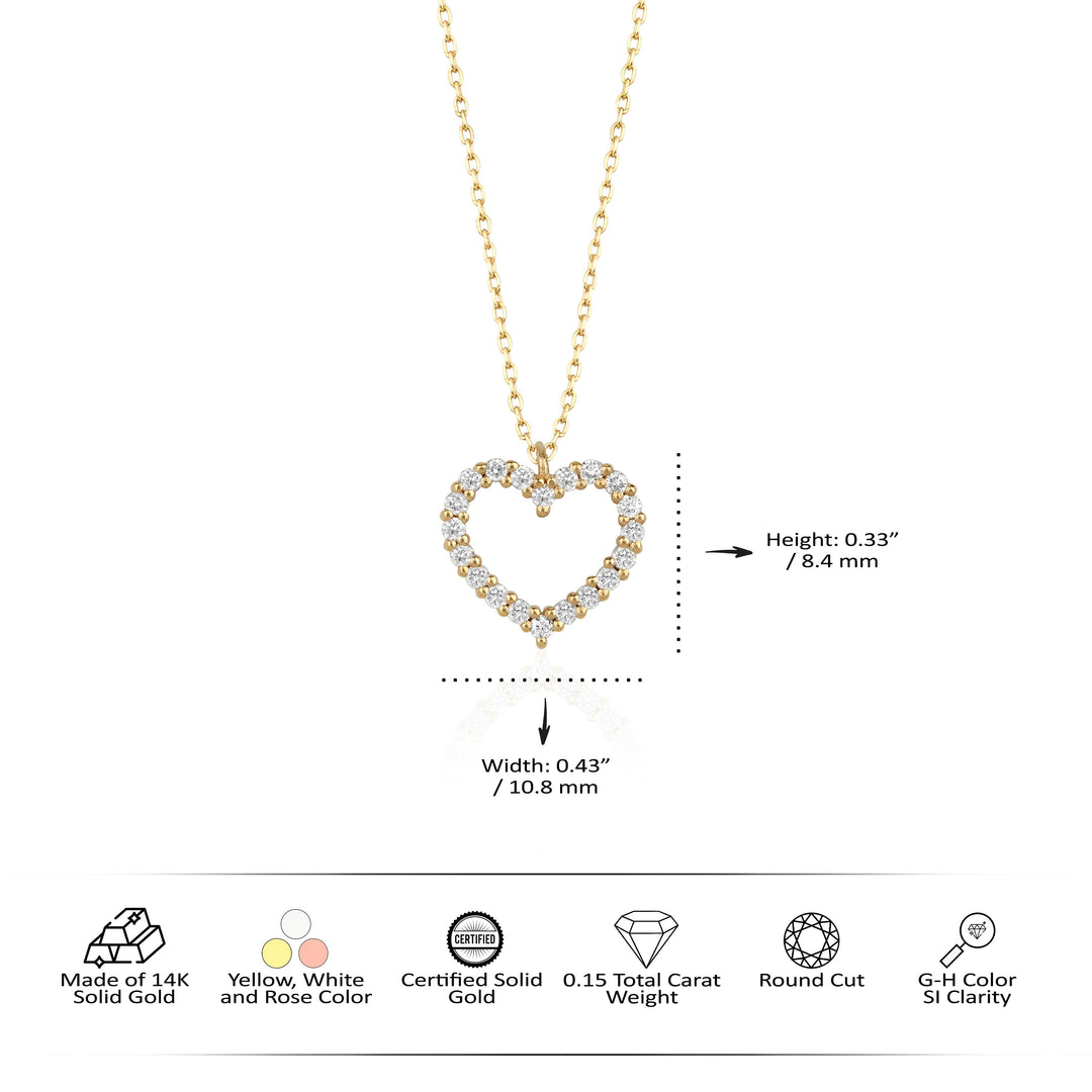 Heart Shaped Moissanite Diamond Necklace for Women